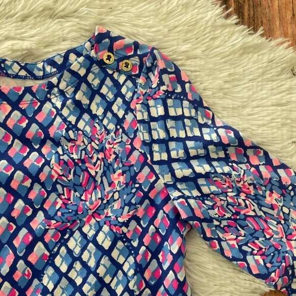 Lily Pulitzer Sophie Dress UPF 50+ Toe in Pineapple pattern